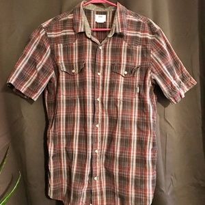 Vans Crimson Rockabilly Pearl Snap Mens Large Shirt